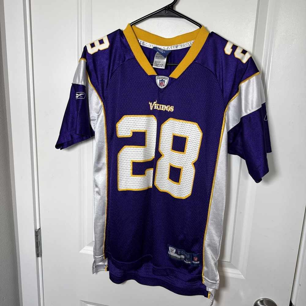 Adrian Peterson MINNESOTA VIKINGS Jersey Youth Large 14-16 #28 L Purple REEBOK